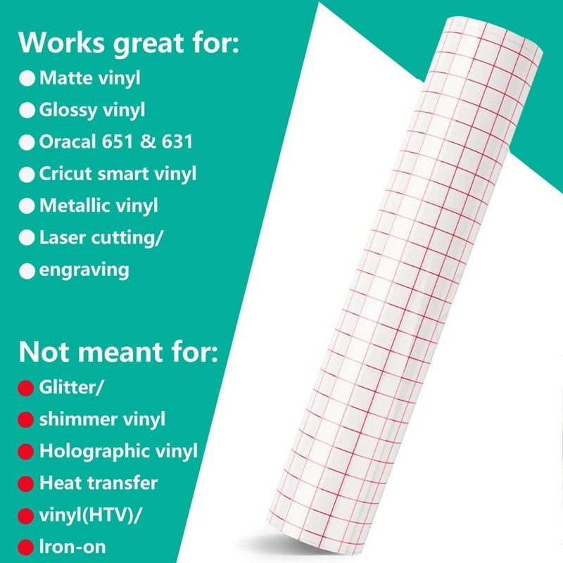 Băng giấy chuyển Vinyl trong suốt Lưới căn chỉnh cuộn màu đỏ trong suốt, Giấy chuyển cho Silhouette Cameo