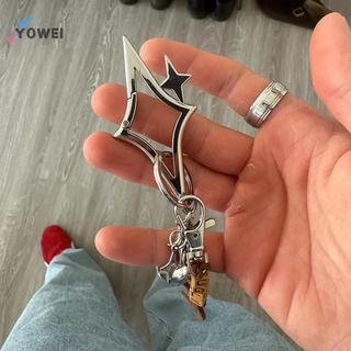 YOWEI Y2K Ngôi Sao Essential Icon Carabiner Móc Khóa Xe Chìa Khóa Gothic Ba Lô Trang Trí VN