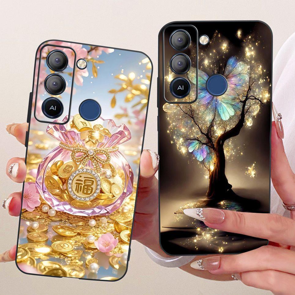 Vỏ Silicon Mờ Mềm Cho Tecno Pop 5 Lte Pop5 BD4 BD2 BD1 Vỏ Điện Thoại Hoạt Hình Mèo Rồng Hoa Bướm Họa Tiết