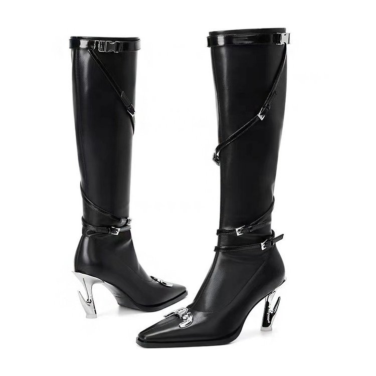 Phong Cách Chức Năng Hot Girl Boots Nữ Thu Đông Phong Cách Mới Châu Âu Mỹ Mũi Nhọn Barb Cao Gót Giày Cao Cấp Hot Girl Phong Cách