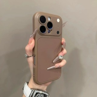 Ốp điện thoại di động chống rơi cửa sổ lớn màu trơn 2 trong 1 cho iPhone17 Pro Max 16 15 14 13 12 11 Pro Max bảo vệ camera chống sốc chống rơi mặt sau cứng