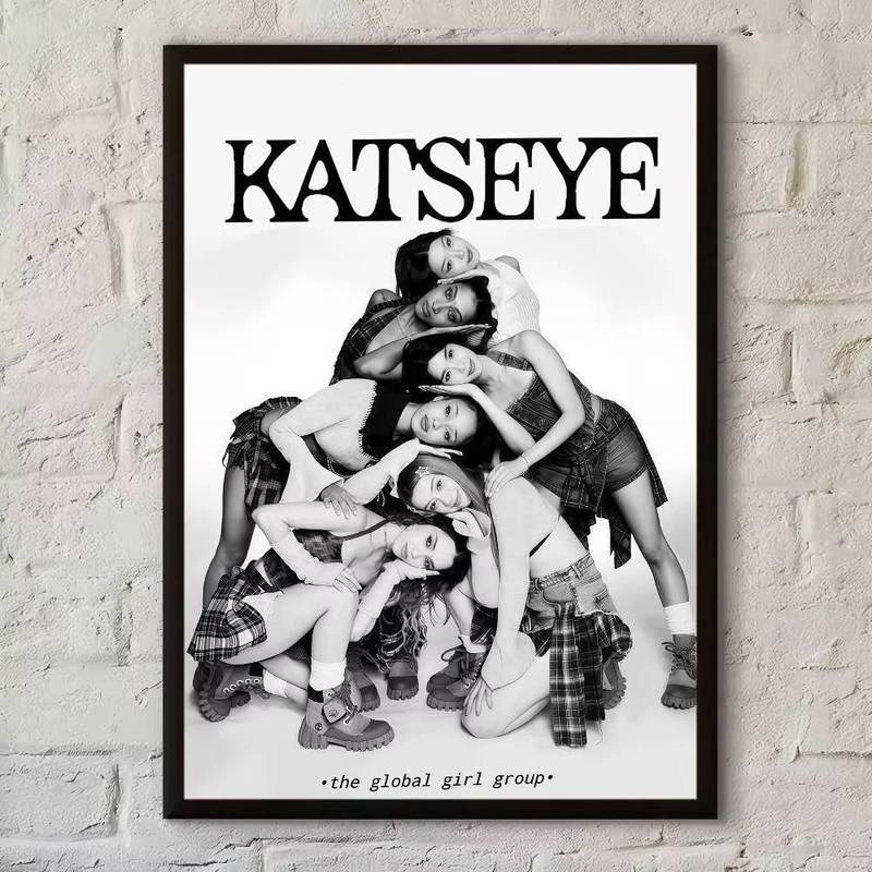 K Katseye Kpop Ban Nhạc Poster Chất Lượng Cao Thẩm Mỹ Treo Tường Nghệ Thuật Không Khung Vải Chống Thấm Nước Nhà Phòng Khách Ký Túc Xá Trang Trí