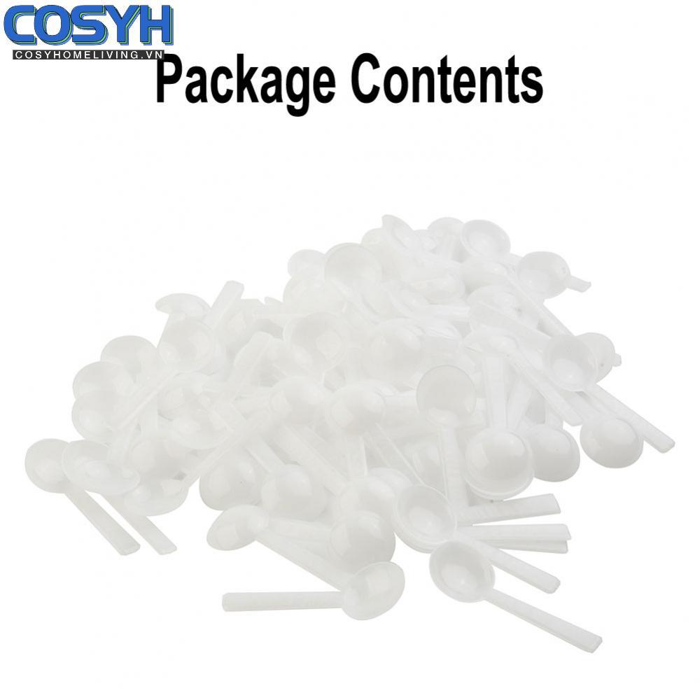 <cosyh>High Quality 1g White Plastic Measuring Spoon Set of 100 for Multiple Occasions