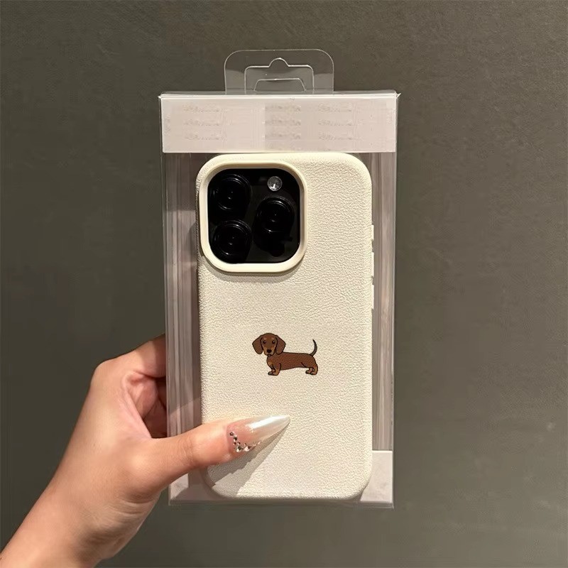 Dành Cho Samsung A06 4G A36 A56 A26 A55 A15 A54 A35 A25 A52 A16 A34 A53 Họa Tiết Dachshund Màu Nâu Tối Giản Họa Tiết Mềm TPU
