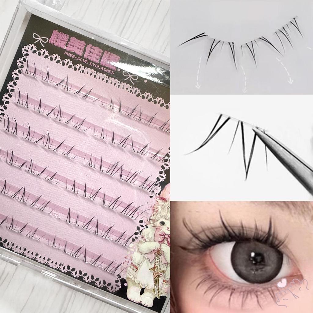 IOIIK Cụm mi đáy 4-6mm C Curl Black Eyelash Extensions cho Beauty Eye Cosplay DIY Makeup