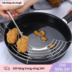 【COD】Vỉ gác chảo bán nguyệt inox không gỉ loại dày an toàn vệ sinh thiết kế thông minh giúp ráo dầu nhanh và hiệu quả