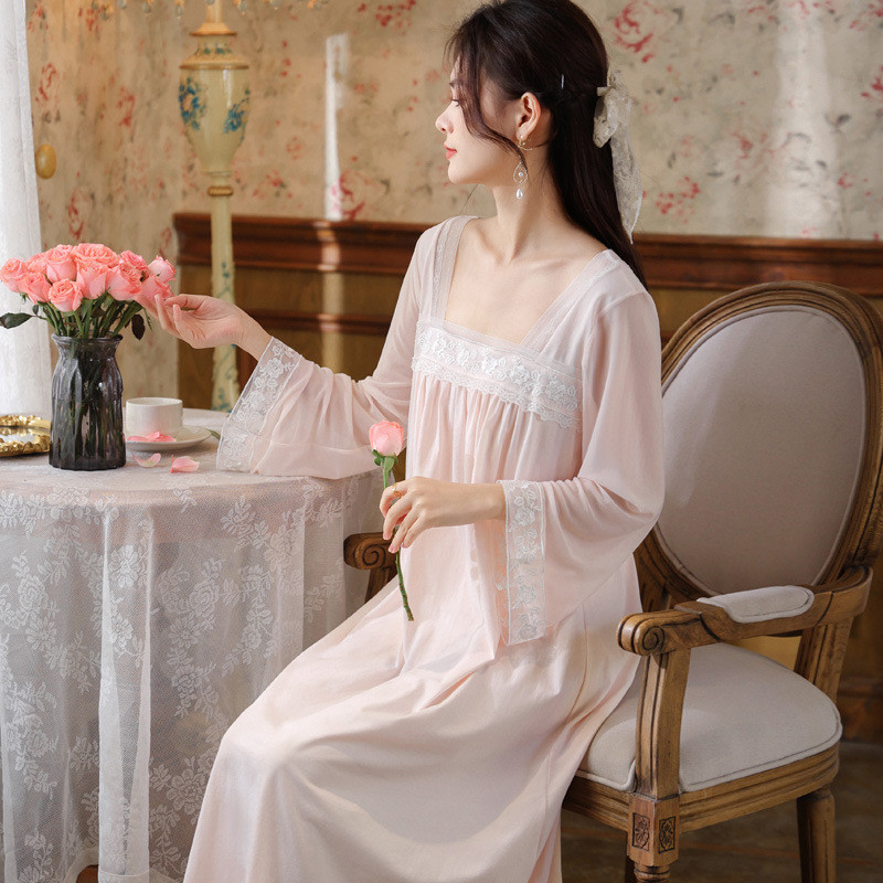 Váy bộ đồ ngủ nữ retro vintage, phù hợp mặc hàng ngày