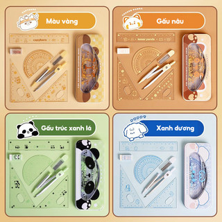 Bộ Dụng Cụ Học Tập 7 Món – Thước Kẻ, Eke, Compa Đa Năng Đầy Đủ, Bộ Đồ Dùng Học Sinh Tiện Lợi & Đẹp Mắt