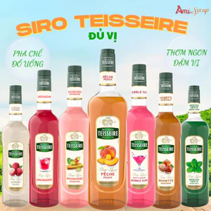 Siro Teisseire Chính Hãng 700ml Đủ Hương Vị Dành Cho Pha Chế Chuyên Nghiệp, Syrup Pha Chế Cao Cấp