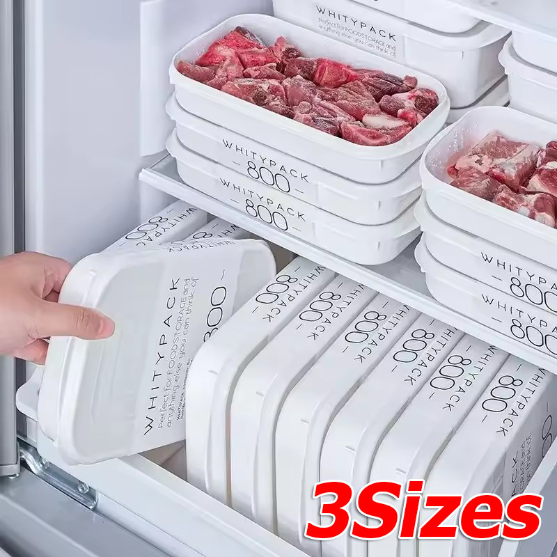 Tủ lạnh bằng nhựa 3 kích thước Hộp giữ tươi có nắp / Hộp đựng kín thịt đông lạnh