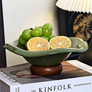 Retro Cổ Điển Phong Cách Mục Vụ Màu Trơn Acacia Gỗ Gốm Trái Cây Đĩa Thích Hợp Cho Gia Đình Phòng Khách Bàn Ăn Trang Trí Lưu Trữ Đồ Trang Trí Đĩa Ăn Nhẹ