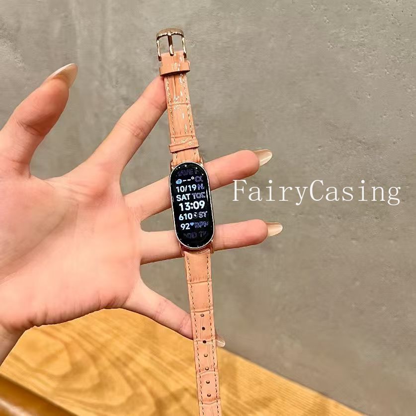 Dây đeo da nút tre sáng mặt cho Xiaomi Mi Band 10 9 8 7 6 5 4 3 Vòng đeo tay cho Mi Band 8 9 10 Pro NFC Band