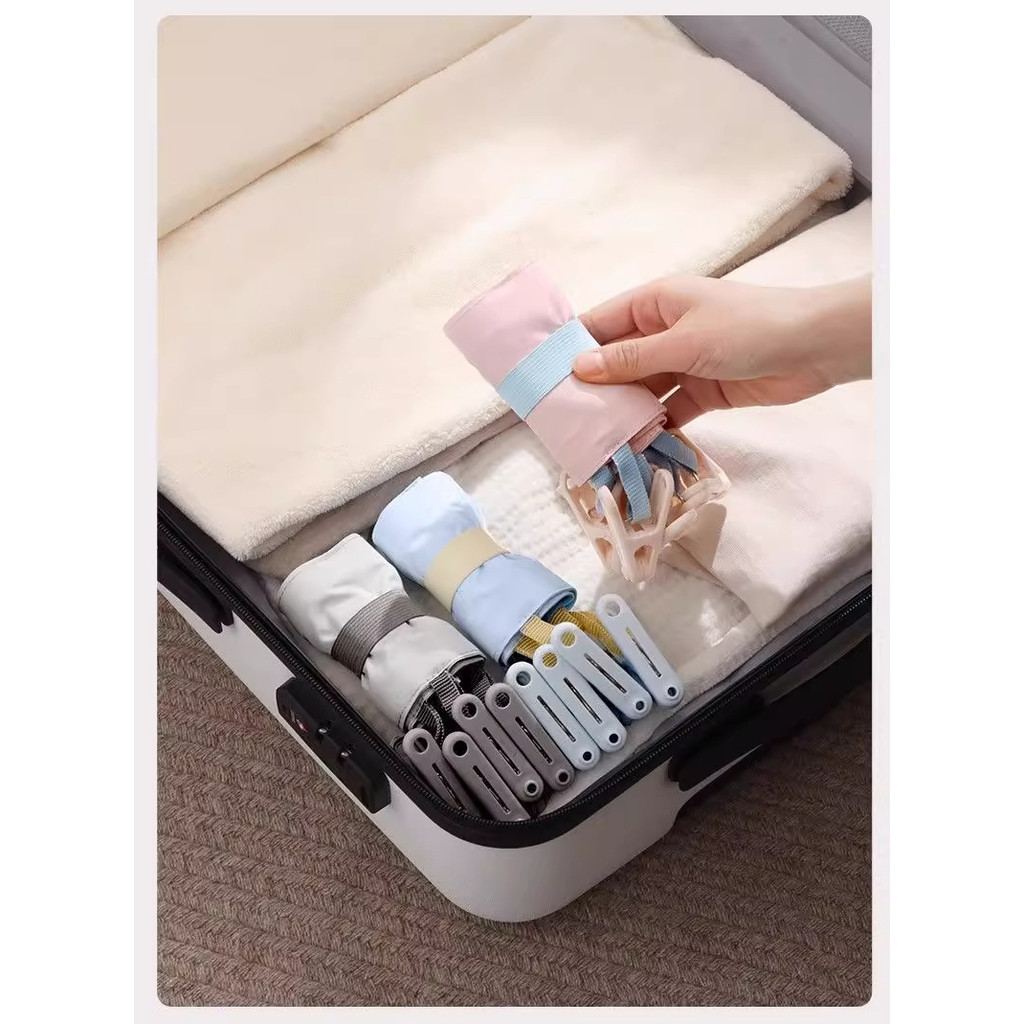 Du Lịch Gấp Móc Treo Vải Di Động Quần Áo Sấy Kẹp Cho Chuyến Công Sở Khách Sạn Đi Chơi Quần Lót Tất Móc Treo
