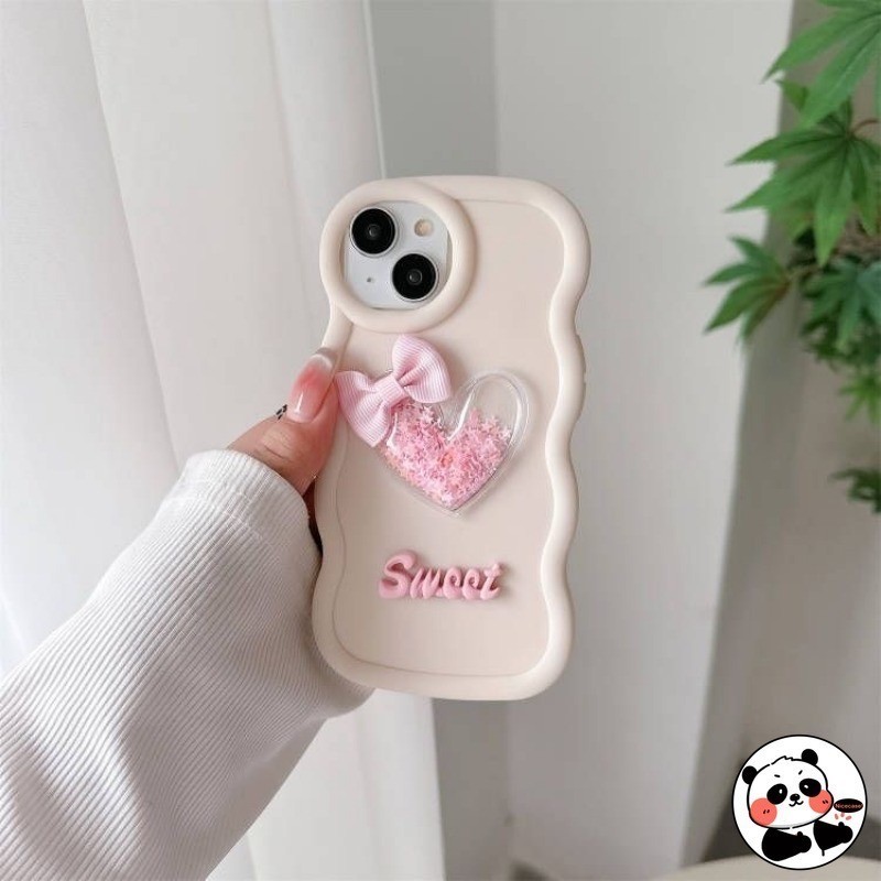 Ốp Điện Thoại Tình Yêu Lấp Lánh 3D Wave Cho Vivo Y29 Y29S Y29T Y28 Y28S Y27 Y27S Y78 Plus Y73 Y58 Y56 X80 Lite 5G 4G Vỏ Mềm Màu Kẹo Macaron Dễ Thương