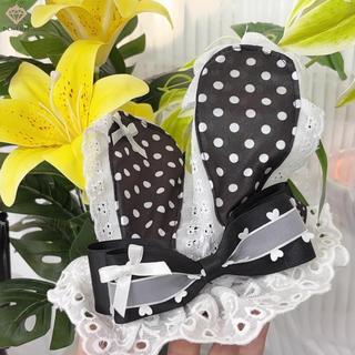 PCWFKef Phong Cách Nhật Bản Ngọt Ngào Chấm Bi Ren Thỏ Tai Dễ Thương Phụ Kiện Tóc Mới