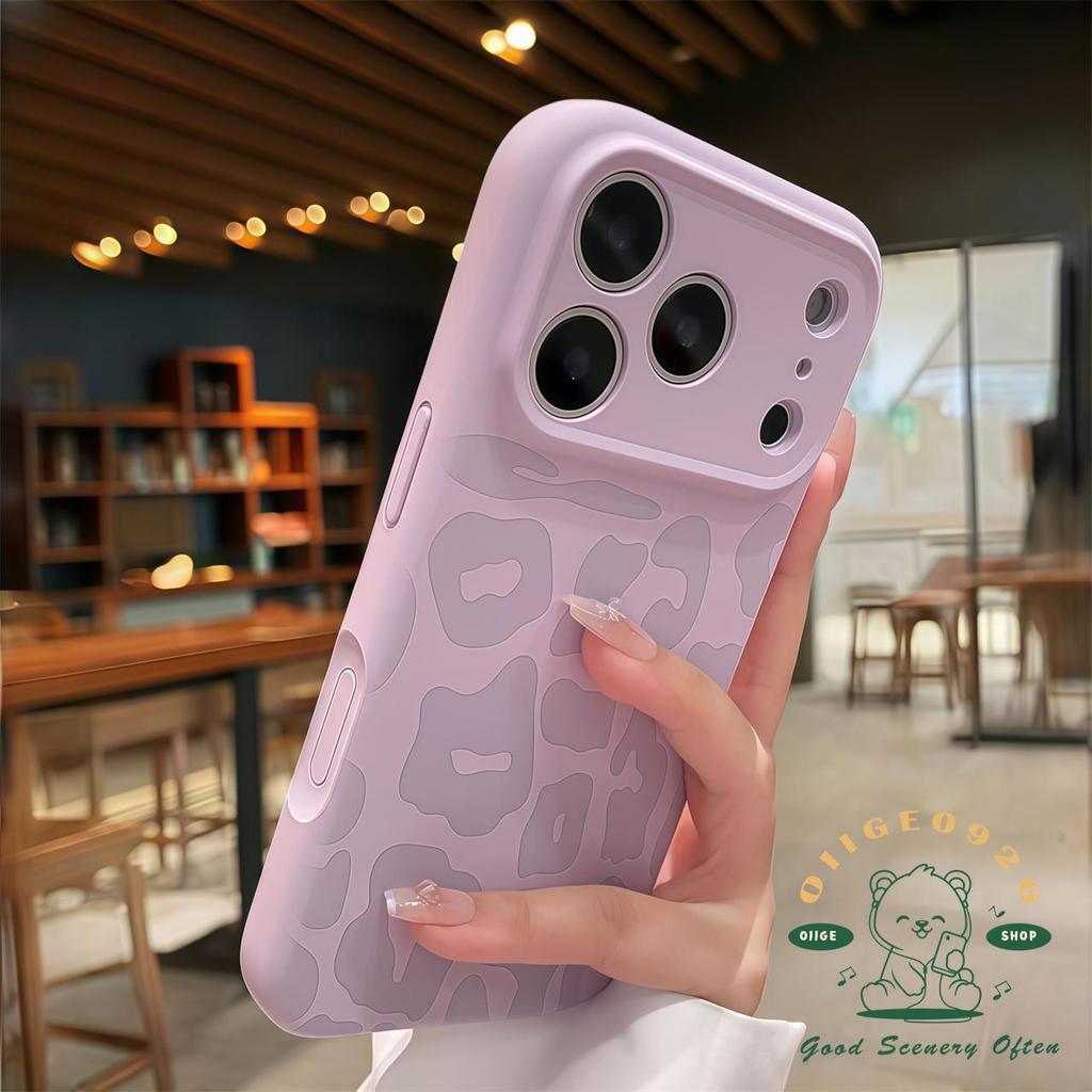 【 Ốp lưng iPhone17 】 Macaroon lỏng mờ in hình da báo Vỏ điện thoại iphone17 Pro Max 16 cho vỏ iPhone Vỏ mềm silicon TPU chống sốc
