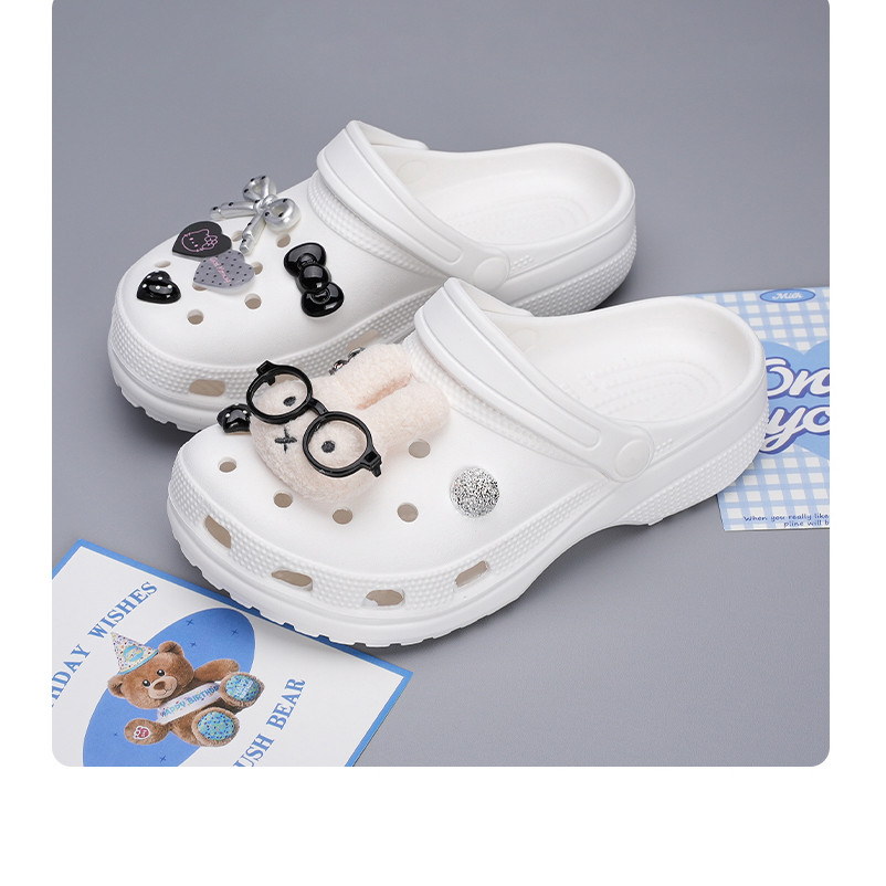 Phụ Kiện Dễ Thương Thỏ Nơ Miffy Trang Trí Giày Crocs, Hoa Có Thể Tháo Rời, Thích Hợp Cho Lỗ Busch Zhibixing ins