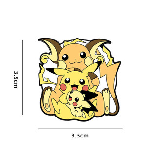 4 Cái / bộ Pokemon Huy Hiệu Pikachu Firedragon Squirtle Anime Thổ Cẩm Trang Trí Trẻ Em Pin