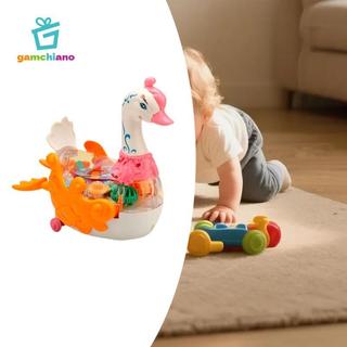 Gamchiano Mechanical Gear Swan, Thiên nga điện tử sáng tạo, vui nhộn với bánh răng di chuyển, trong suốt với bánh xe đa năng cho trẻ từ 3 tuổi trở lên