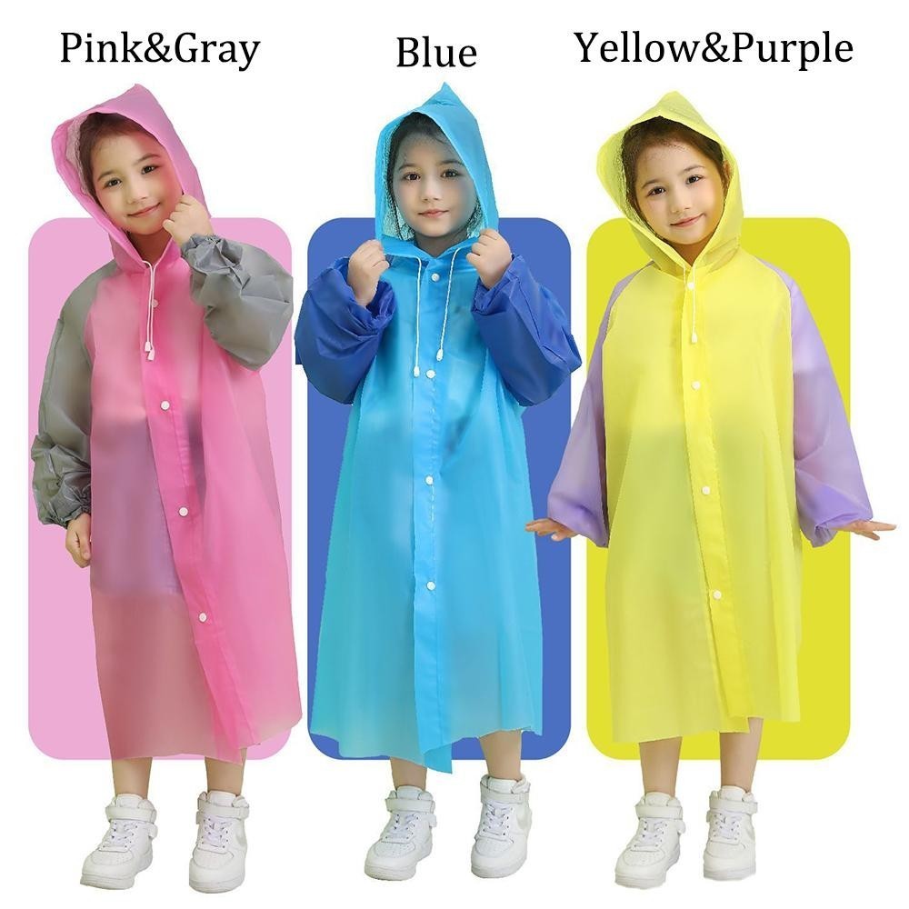 Áo mưa trẻ em toàn thân EVA - Một mảnh chống nước cho ngoài trời từ 5-12 tuổi