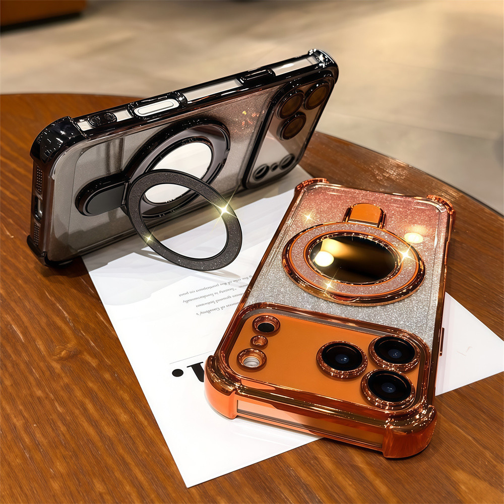 Ốp điện thoại giá đỡ gương chống rơi cho iphone 17 Pro Max 16 11 12 13 14 15 Pro Max 16 plus Vỏ có Camera Bảo vệ toàn diện Vỏ chống sốc Vỏ cứng bảo vệ điện thoại