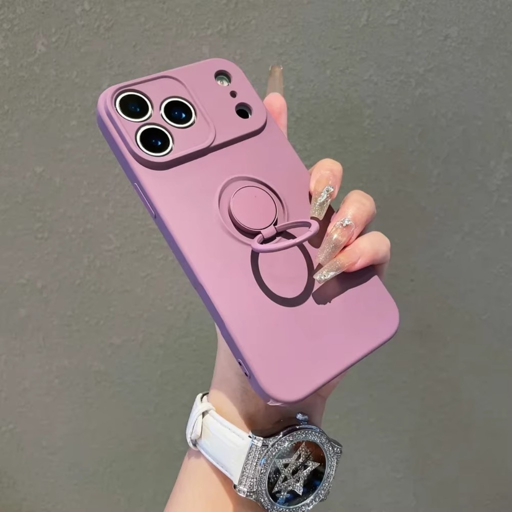 Ốp Điện Thoại Có Giá Đỡ Nhẫn Cho Apple IPhone 17 Air 16 Pro Max 15 14 Plus 13 12 11 Silicon Mềm Bảo Vệ Mặt Sau