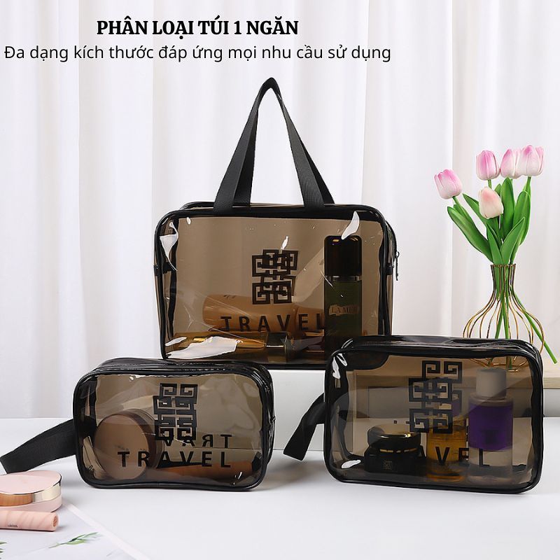 Túi Đựng Mỹ Phẩm Trong Suốt ENODA HOME Cao Cấp, Túi Nhựa PVC Đựng Đồ Trang Điểm Chống Thấm Nước TuiPVC002