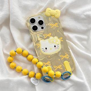 Hello Kitty Mèo Dây Xích Hạt Dành Cho Xiaomi Redmi A5 A3 15C 15 12C Mi 15T 14T 13T Pro 11 Lite Redmi Note 14S 4G POCO C61 C71 C85 Cô Gái Flash Laser Vỏ Điện Thoại