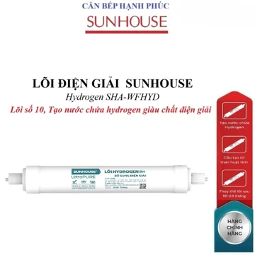 Lõi điện giải SUNHOUSE Hydrogen SHA-WFHYD, lõi số 10, Cấu tạo từ than hoạt tính, chất điện giải Magnesium