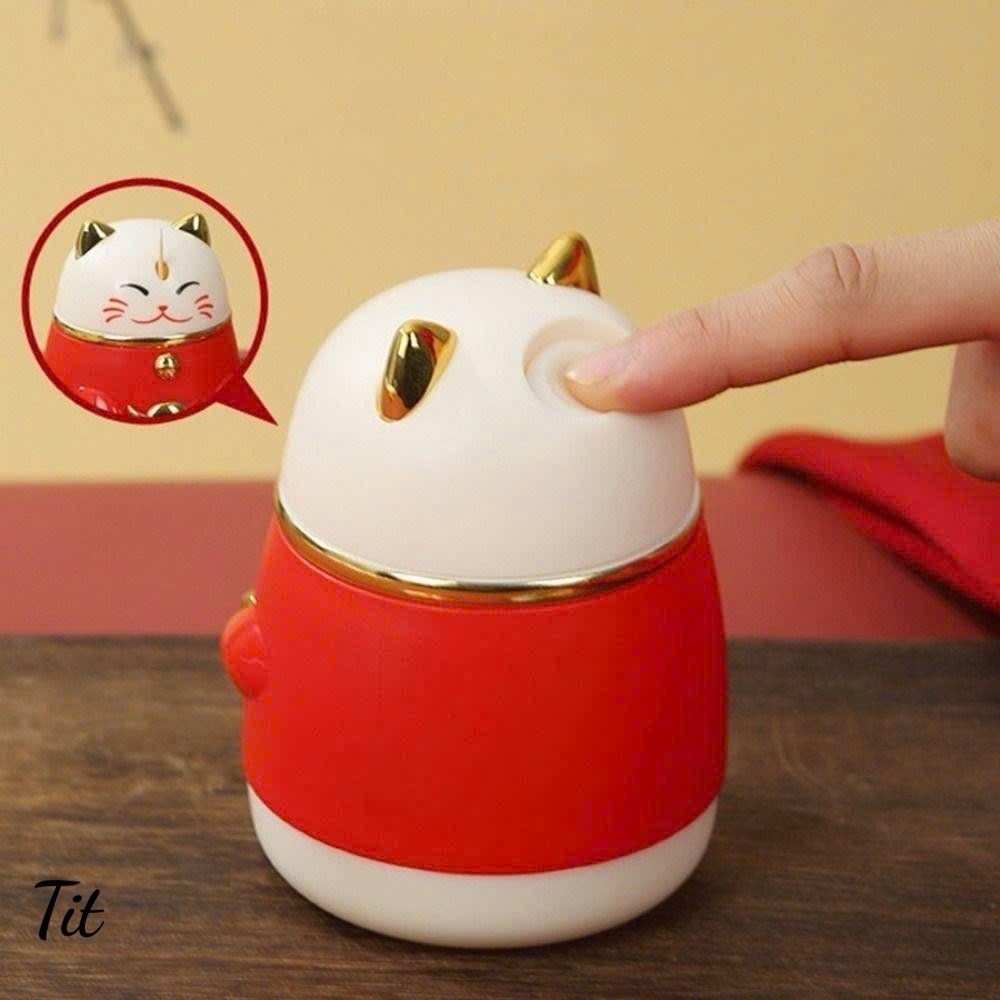 Hộp Đựng Tăm Tự Động Mèo Thần Tài May Mắn Cả Năm ( A Tít )