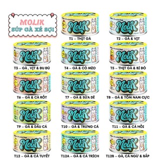 Pate Molik 85g Combo Tiết Kiệm - Pate Mousse Mịn & Soup Cấp Nước Mix 25 Vị Dinh Dưỡng Cho Chó Mèo