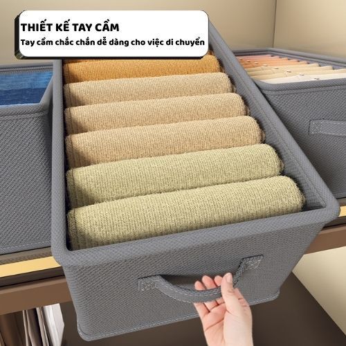 Hộp Đựng Đồ Chia Ngăn ENODA HOME, Hộp Vải Đựng Quần Áo Có Khung Thép Thiết Kế Tối Giản Hiện Đại HV100