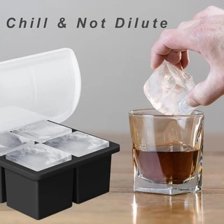 Khuôn làm đá viên silicon 4 / 6 / 8Grids - Khay làm đá cấp thực phẩm cho Cocktail whisky