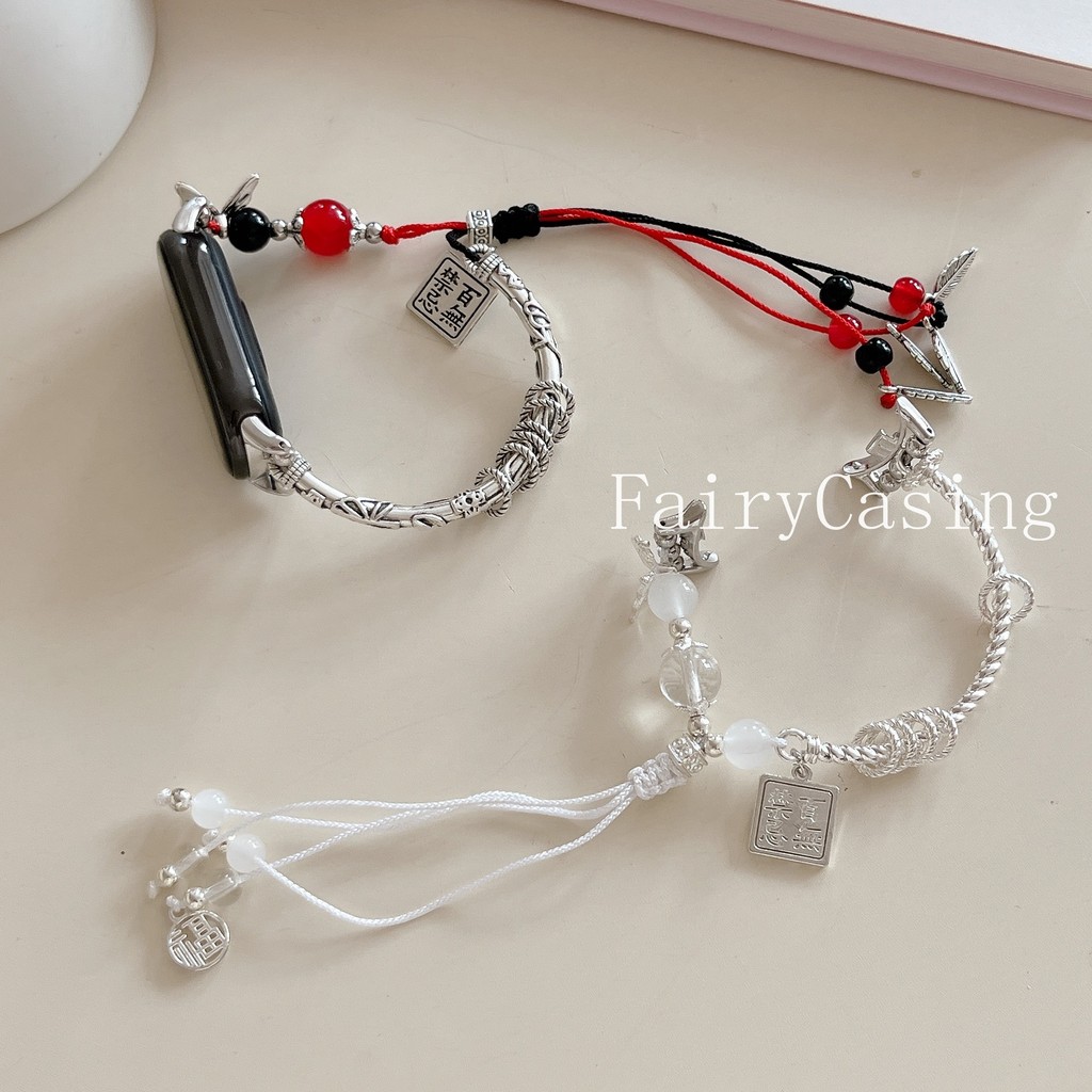 Dây đeo dệt phong cách cổ xưa cho Xiaomi Mi Band 10 9 8 7 6 5 4 3 Dây đeo cổ tay Vòng đeo tay cho Mi Band 8 9 10 Pro Band