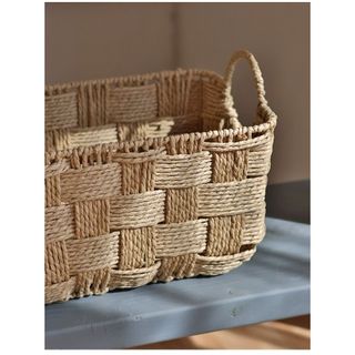 Tự Nhiên Phong Cách Retro Dây Giấy Dệt Giỏ Chứa Đồ Thích Hợp Cho Gia Đình Phòng Khách Phòng Ngủ Ngoài Trời Bàn Cà Phê Để Bàn Lưu Trữ Giỏ Chứa Đồ