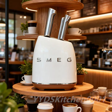 Bộ dao SMEG Smeg Vintage thép không gỉ dao nhà bếp dao cắt bánh mì dao nhà bếp gia đình bộ 7 món bộ Pisau SEMG-8 màu