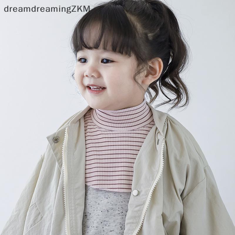 [dreamdreaming] Trẻ em Cổ áo có thể tháo rời bằng vải Cotton chống lạnh Cổ áo giả nửa cao cổ áo ấm cho bé [zkm]