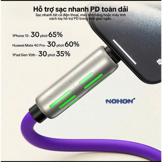 Cáp sạc nhanh NOHON - MAGIC JOHN truyền dữ liệu 4 trong 1, sạc siêu nhanh 240W, cáp truyền dữ liệu 480Mbps BH 3 Tháng