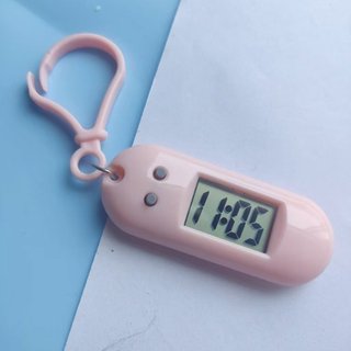 Đồng Hồ Điện Tử Mini Bằng ABS Có Nút Treo Ba Lô / Móc Khóa / Đồng Hồ Kỹ Thuật Số Dễ Mang Theo-ALINE