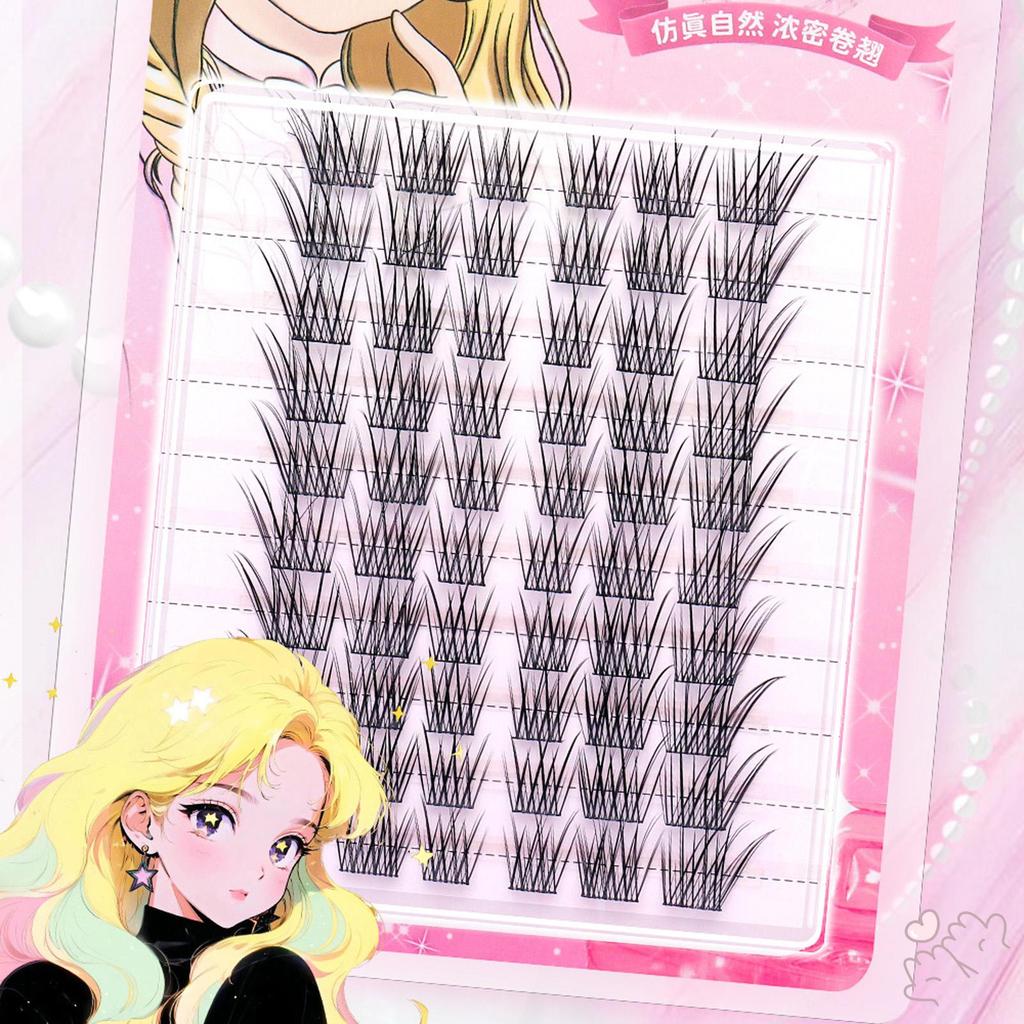 7-13mm Keo Phong Cách Cụm Lông Mi Spiky Manga Lash Extensions Đảm Bảo Vẻ Đẹp Lâu Dài