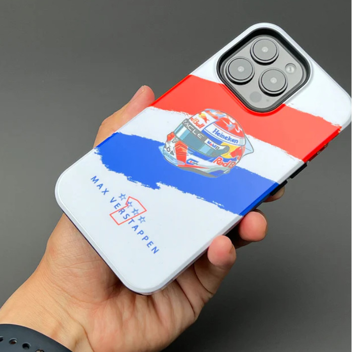 Ốp điện thoại mũ bảo hiểm Max Verstappen 2025 thích hợp cho iPhone17 16PM 15ProMax 11Pro 12MINI SAMSUNG S22 / 23 / 24 / 25 13plus 7 / 8 SE XS XR 2in1 Vỏ bóng