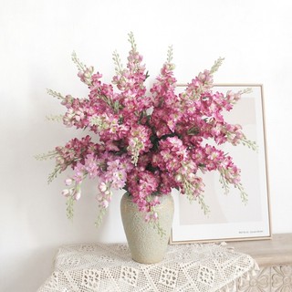 Hoa Phi Yến Giả Larkspur Silk Flowers Long Stem Decor Home Room Premium Realistic Faux Delphinium Hyacinth Gladiolus Bouquet Wedding Party Photography Props Nordic Style Vintage Aesthetic Vase Filler Tall Branch Purple Pink White Blue Office Arrangement