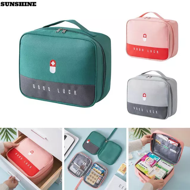 SUNSHINE Túi Sơ Cứu Ngoài Trời Văn Phòng Tại Nhà Cắm Trại Đi Bộ Đường Dài Lớp Di Động Hộp Khẩn Cấp Xe Sơ Cứu Bộ