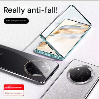 Vỏ từ tính bằng kính lật cho Honor X9d HonorX9d 5G Vỏ điện thoại kính hai mặt chống sốc Bảo vệ toàn diện Ốp lưng cứng
