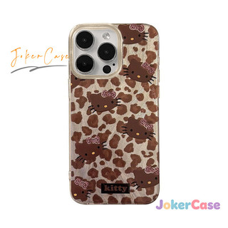 Cho iPhone 16 15 11 13 12 17 14 Pro Max XR X XS Max 14 16 8 7 15 Plus SE2020 Air Túi mềm Kitty họa tiết da báo dễ thương