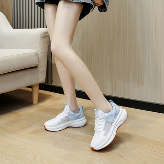Giày Trắng Nữ Đế Dày Hợp Thời Trang Giày Chạy Bộ Hợp Thời Trang Thu Đông Thoáng Khí Giày Thể Thao Nữ TSLY