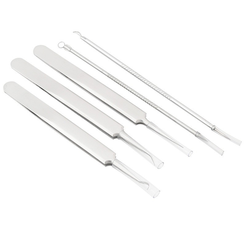 Bộ Nặn Mụn 5 Món Cao Cấp Inox Không Gỉ, Bộ Nặn Mụn Đầu Đen 5 Chi Tiết FE123