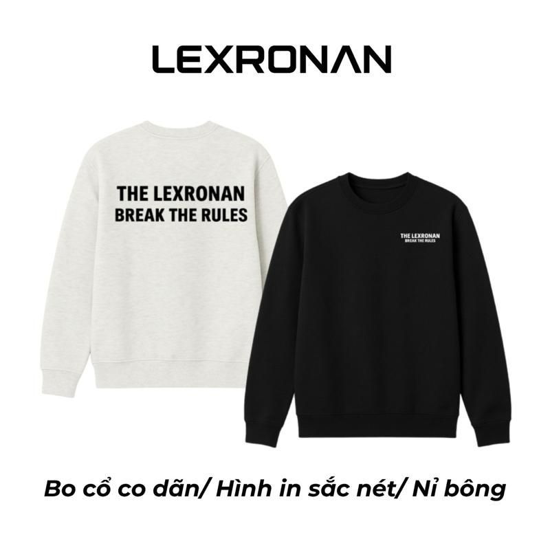 Áo Sweater Nam Nữ LEXRONAN – Áo Nỉ Bông Cổ Tròn In Chữ THE LEXRONAN, Form Rộng, Mặc Ấm, Dễ Phối Đồ #SW02