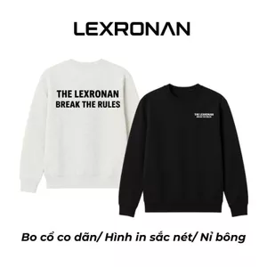Áo Sweater Nam Nữ LEXRONAN – Áo Nỉ Bông Cổ Tròn In Chữ THE LEXRONAN, Form Rộng, Mặc Ấm, Dễ Phối Đồ #SW02