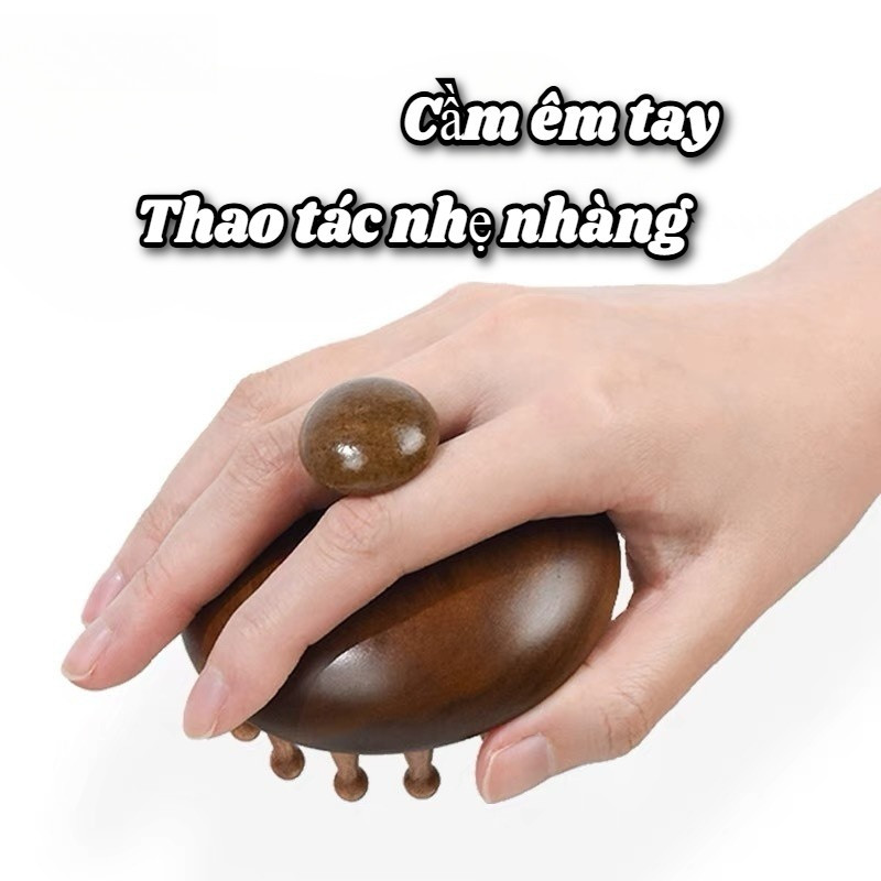 Lược Massage 4 Trong 1 Bằng Gỗ Đàn Hương - Mát Xa Da Đầu, Giảm Tĩnh Điện, Giảm Căng Thẳng Thần Kinh Và Mệt Mỏi